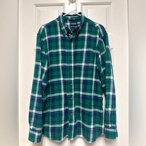 Men's Chaps Brushed Flannel Button Down Long Sleeve Shirt Size XL